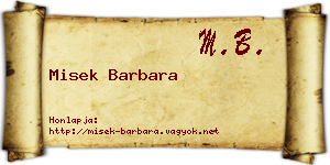 Misek Barbara névjegykártya